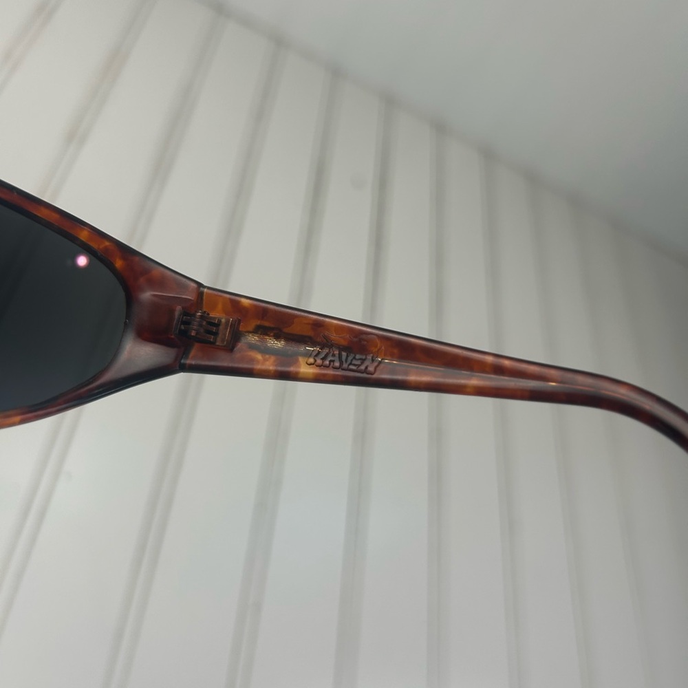 Haven Tortoise Shell Wrap-Around Sunglasses Dark Lens Vintage Y2K Style - Picture 9 of 10